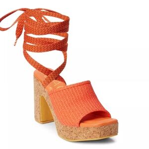 Anthropologie Women’s Sandals Platform Orange